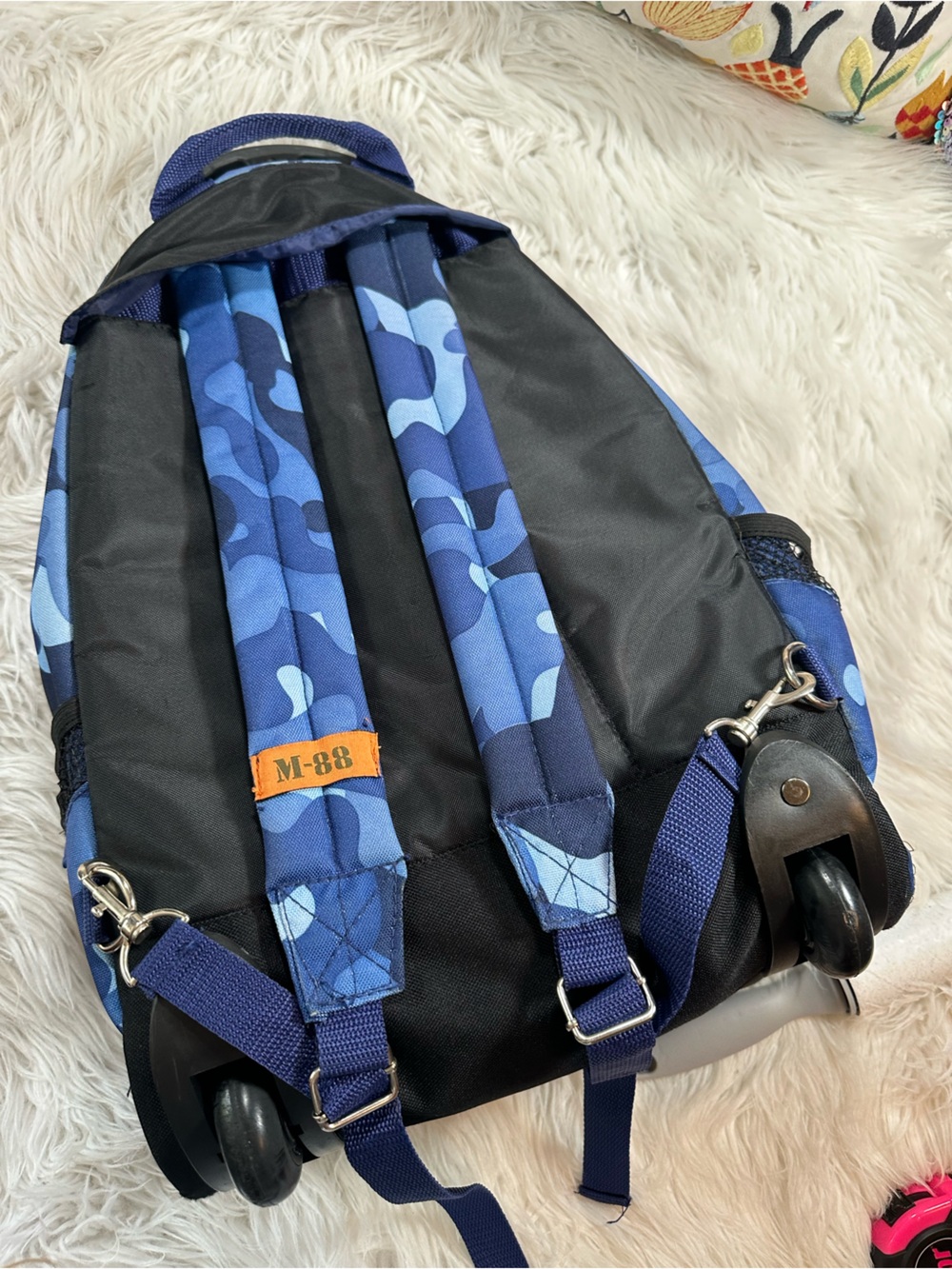 M-88 • Blue Camouflage Rolling Backpack - Picture 2 of 15